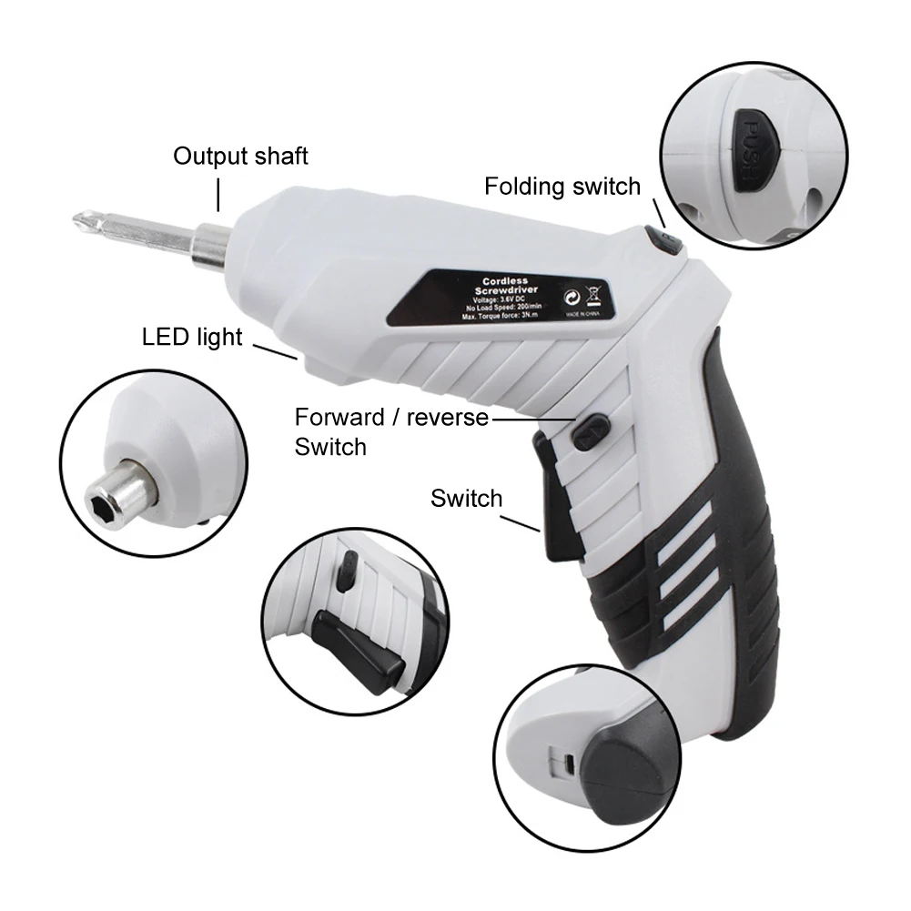 

Power Tools Portable USB Rechargeable With Bits Mini Cordless DIY Professional Accessories Hand Drill Electric Screwdriver Set