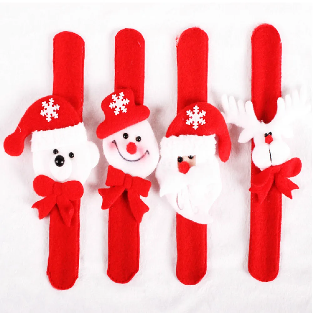 Рождественский похлопывающий круг браслет часы подарок для детей Санта Клаус