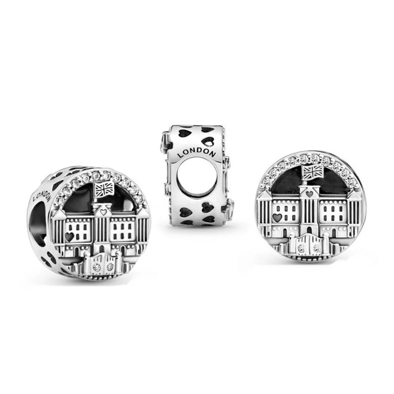 

2021 Spring New 925 Sterling Silver Beads London's Open Charm Fit Original Pandora Bracelet Women DIY Jewelry