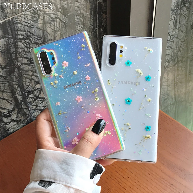 Чехол ручной работы с сушеными настоящими цветами для Samsung Galaxy S11 S9 S10 Plus