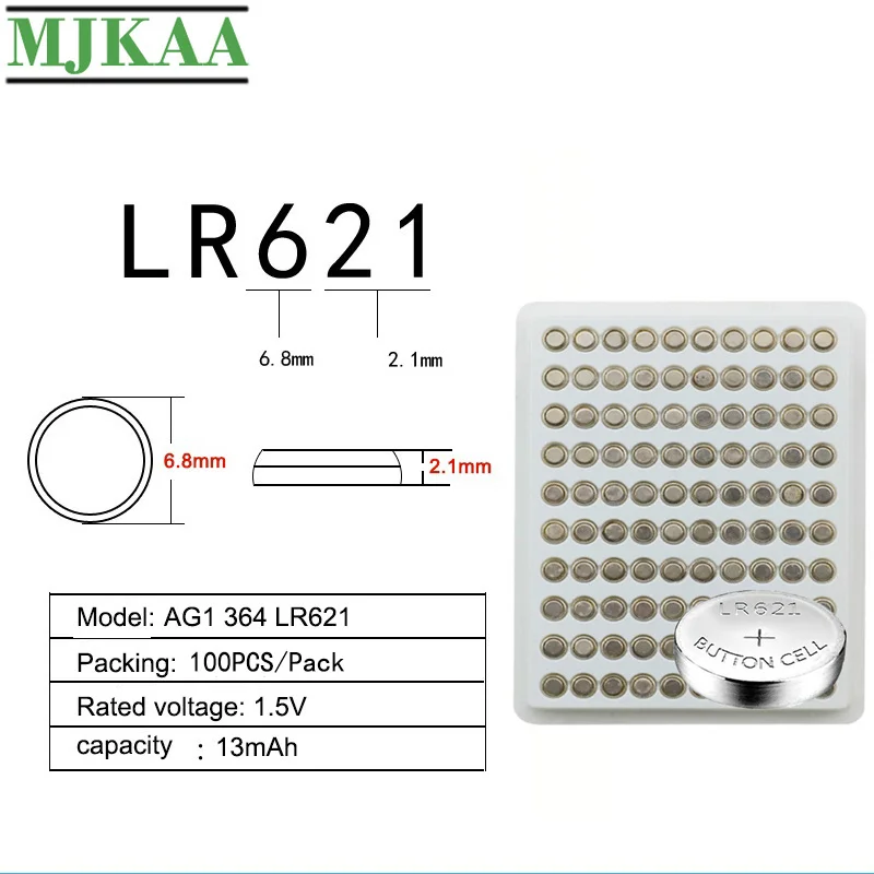 400 шт. щелочные кнопочные батарейки AG1 1 55 В 364 SR621SW LR621 621 LR60 CX60 для часов и игрушек |