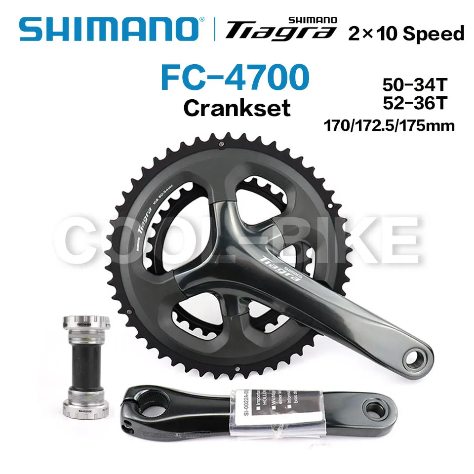 Shimano Tiagra FC 4700 шоссейный велосипед 2x10 скорость 50 34T 36 52T 165/170/172.5/175 мм HOLLOWTECH II