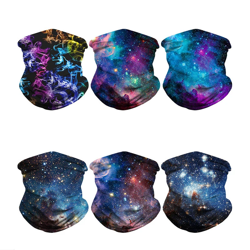 Головной убор с принтом Галактики пылезащитный мотоциклетный ветрозащитный