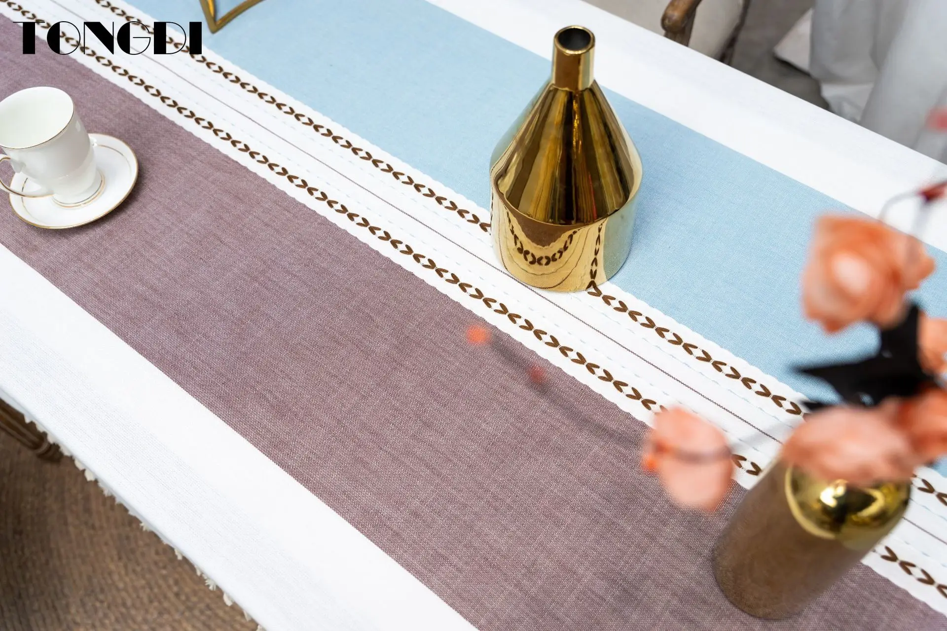 TONGDI скатерть постельное белье в средиземноморском стиле кружевная вышивка