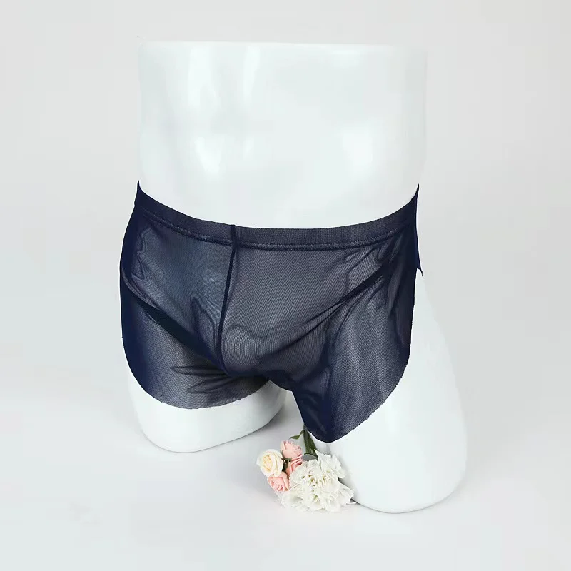 2021 Summer Mesh Men Underwear Seamless Transparent Boxer Shorts Ultra Thin Sheer Breathable Comfortable Panties Underpants