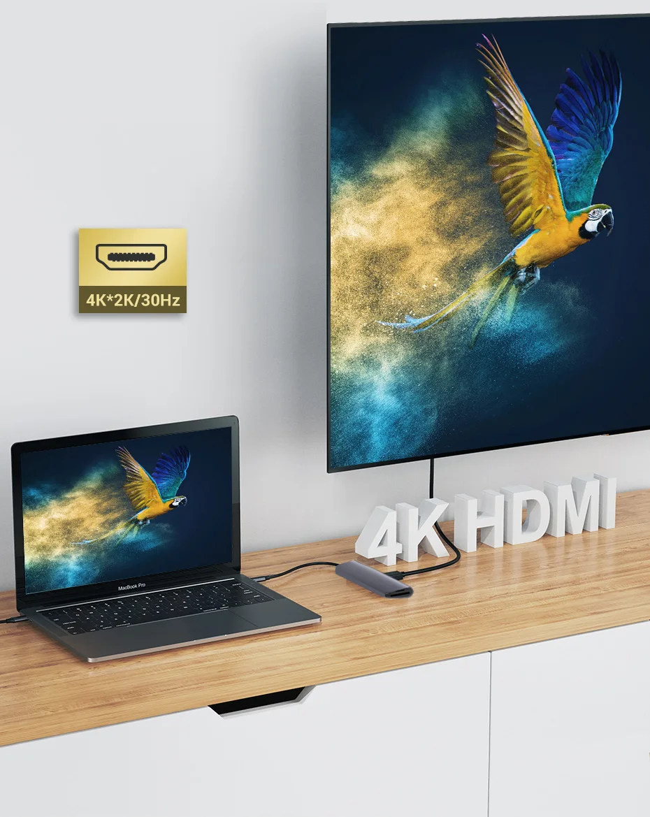 Ugreen USB C концентратор type C к Мульти USB 3,0 концентратор HDMI адаптер док-станция для MacBook Pro huawei mate 30 USB-C 3,1 разветвитель порт type C концентратор