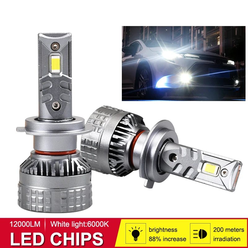 

Автомобильная светодиодная лампа H7 H11 9005 9006 HB3 HB4 H1, 12000 лм, 90 Вт