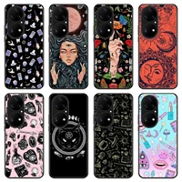 occult witchcraft moon gothic witch case for huawei p30 p40 p50 pro mate 40 40pro honor 50 50pro 50se non slip frame phone case