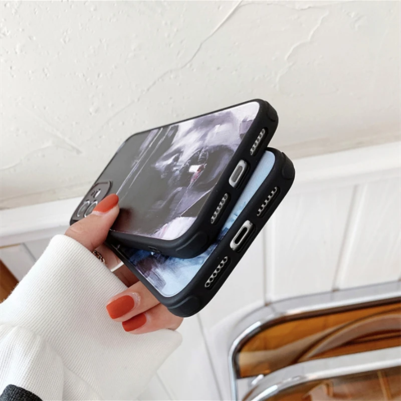 

Art Retro Statue Abstract Portrait Phone Case For iPhone 12Pro MAX X XS MAX XR 11 Pro Max 7 8 Puls Geometry Anti-fall Soft Cover