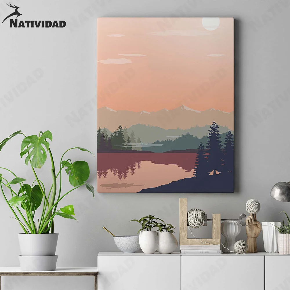 

Sunset Landscape Art Painting Home Decoration Wall Poster Cuadros Abstractos Modernos Wall Art Home Living Room Decoration