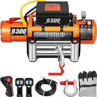 vevor 9500lbs electric winch strong steel cable wireless control suitable for atv suv trailer truck off road recovery winch