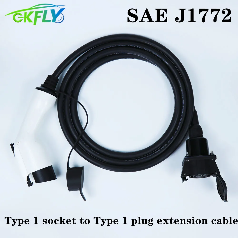 GKFLY 16A 32A тип 1 SAE J1772 зарядный УДЛИНИТЕЛЬ шнур для электромобиля автомобильный