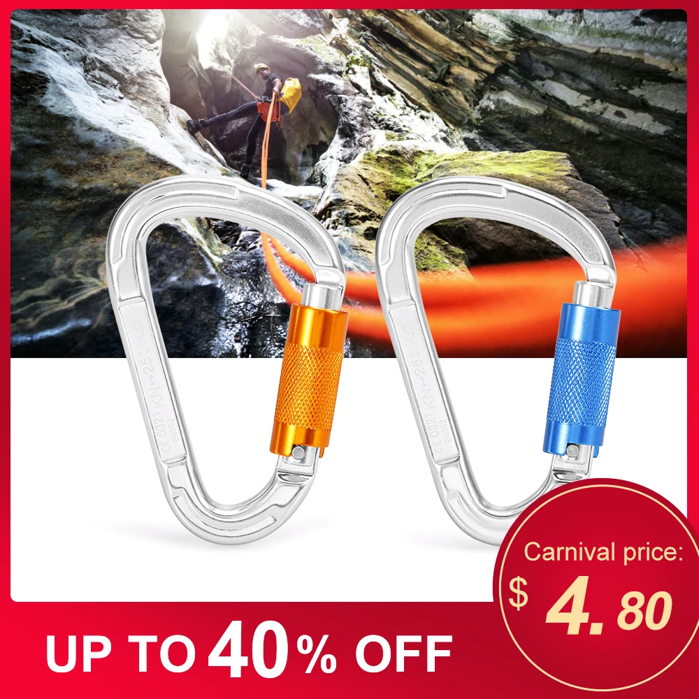 25KN твист запирающего карабин сертифицированные Авто замок d образное кольцо