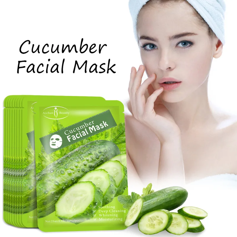 

Cucumber Facial Masks For The Face Moisturizing Korea Face Masks Care Oil-Control Cosmetics Mask Face Care Facial Mask Skin Care