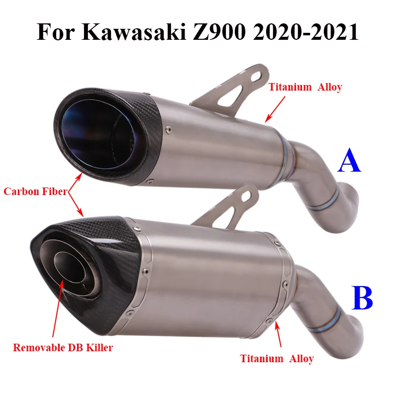 

Slip On For Kawasaki Z900 Ninja 900 2020 2021 Motorcycle System Exhaust Pipe Muffler Tip Silencer Connector Tube Titanium Alloy