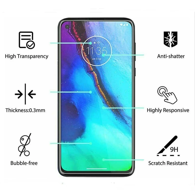 2pcs for motorola moto g8 power glass screen protective tempered glass on moto g6 g7 g8 g9 play plus power e4 e5 protector film free global shipping