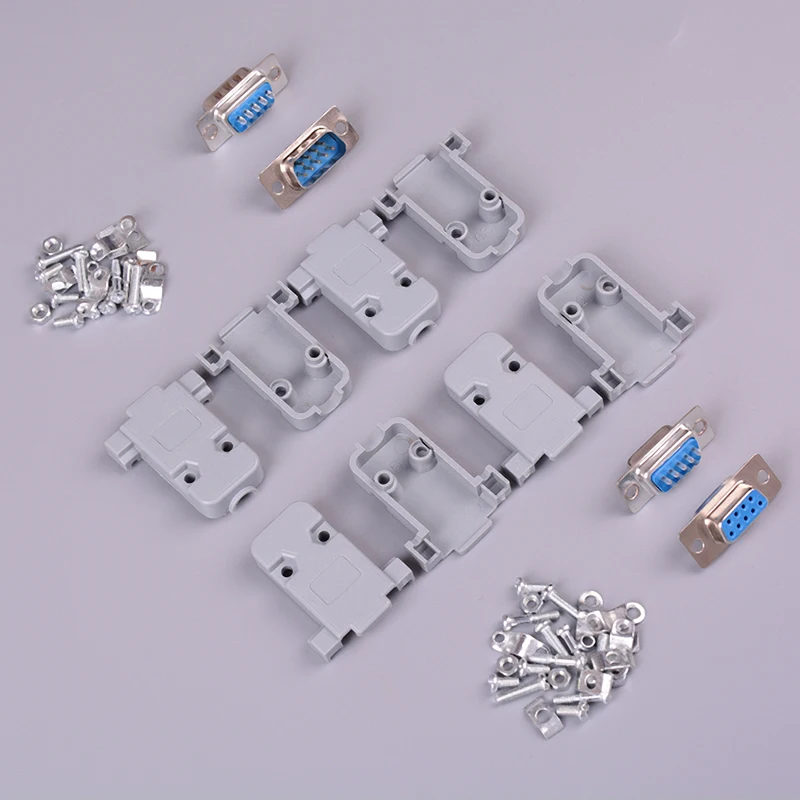 2Set Connector RS232 Serial Port Connectors DB9 Female Male Socket Shell Plastic Plug Connector 9pin COM Socket Adapter New images - 6