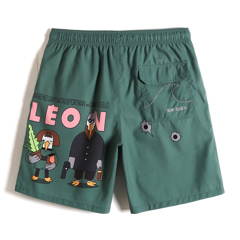 Мужские шорты для плавания однотонные бега с рисунком из мультфильма сетчатые