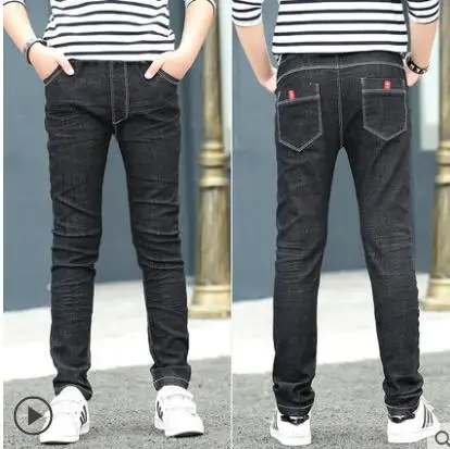 9031 thin jeans Г. Весенние детские джинсы для мальчиков однотонные тонкие джинсы для маленьких мальчиков, повседневные джинсы для больших мальчиков длинные брюки - Цвет: 9031 thin jeans