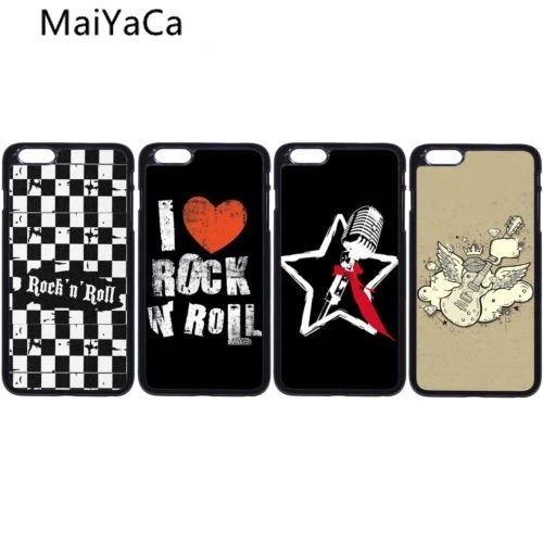 MaiYaCa DIY музыка я люблю Рок н ролл гитара телефон чехол s для iPhone 4S 5C 5S 6S 7 8 Plus X samsung