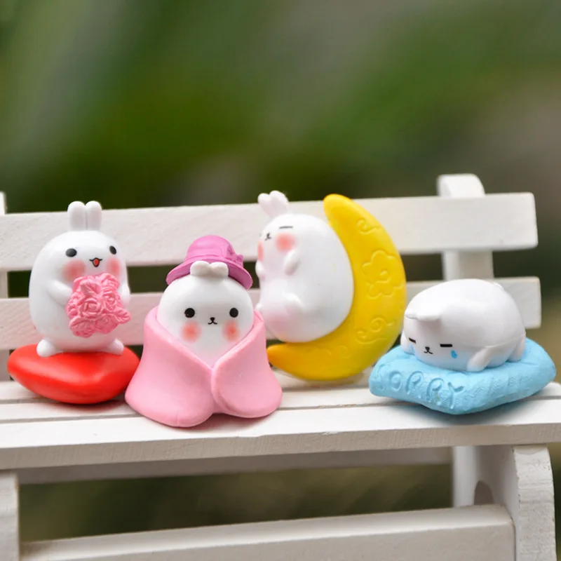 4 шт./лот мини мультяшный Картофель Кролик Торт Топпер ПВХ фигурка для детского