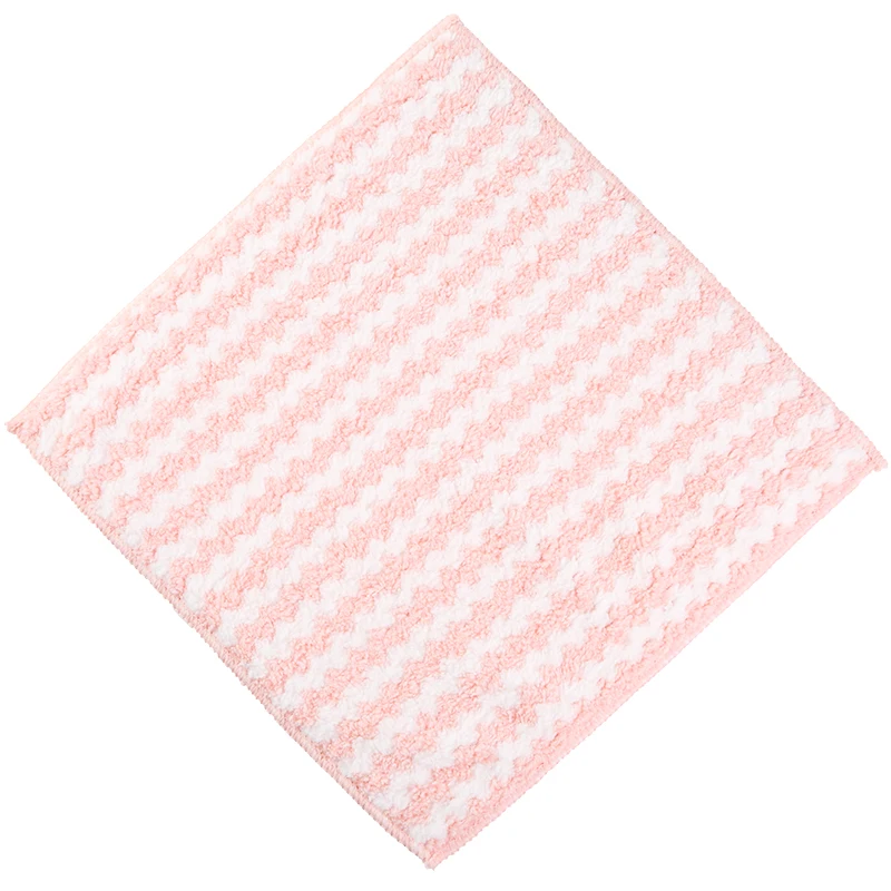 

6pcs Striped flower Household Kitchen Towels Absorbent Thicker Microfiber Wipe Table Kitchen Towel Cleaning Dish Washing Cloth