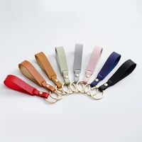 pu leather keychain gift leather key chain men women car key strap waist wallet keychains keyrings 8 colors