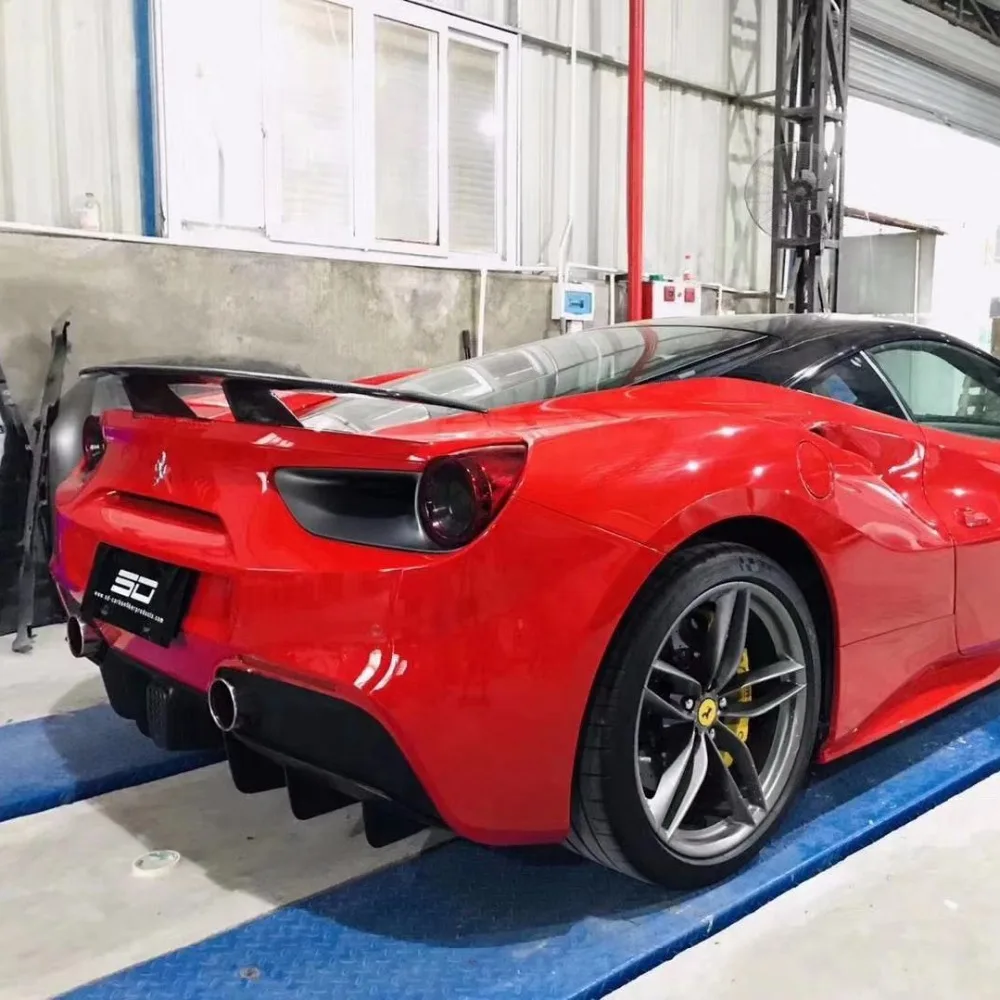 Заднее крыло из углеродного волокна для Ferrari 488 задний спойлер из углеродного волокна для Ferrari 488 spider для Ferrari 488 GTB задний спойлер