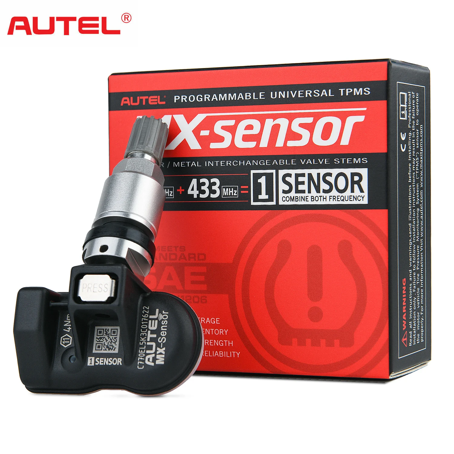 Autel TPMS Mx-Sensor 2 в 1 433 МГц + 315 МГц программируемый автомобильный инструмент TS501 датчик для мониторинга давления в шинах TS508 - изображение