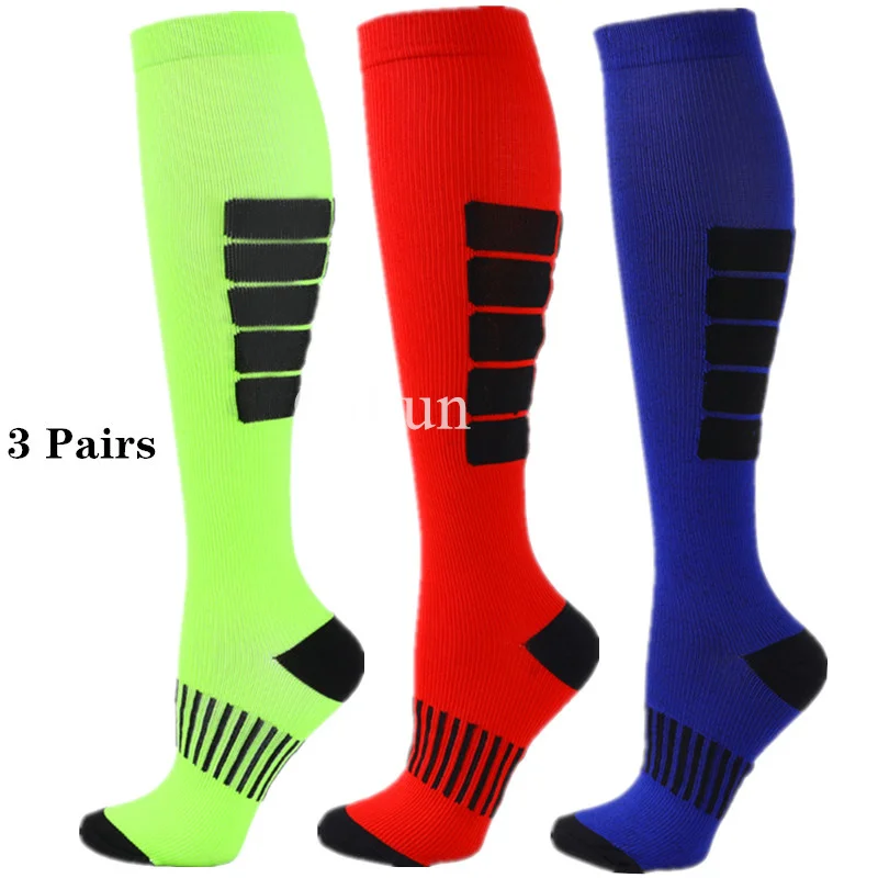 

3 Pairs Compression Socks Cycling Socks Basketball Football Soccer Atheletic Sports Socks Women Men Compression Stockings Socks