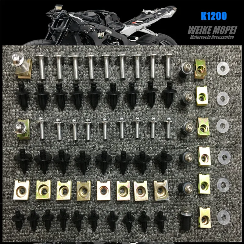 

CNC Fairing Bolt Kit Body Screws plastic Expansion screw Clips Fit For BMW K1300GT K1200S R1200GS R1200RT