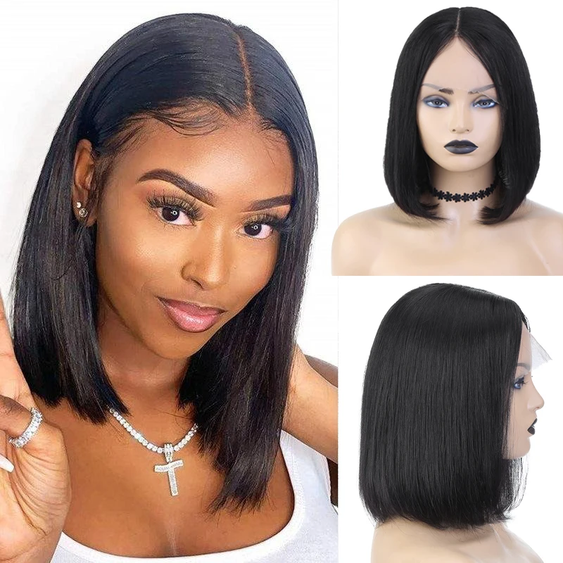 Brazilian Straight Lace Front Wig Short Pixie Bob Cut Human Hair Wigs Honey Blonde Color 13X1 Transparent Lace Wig For Women