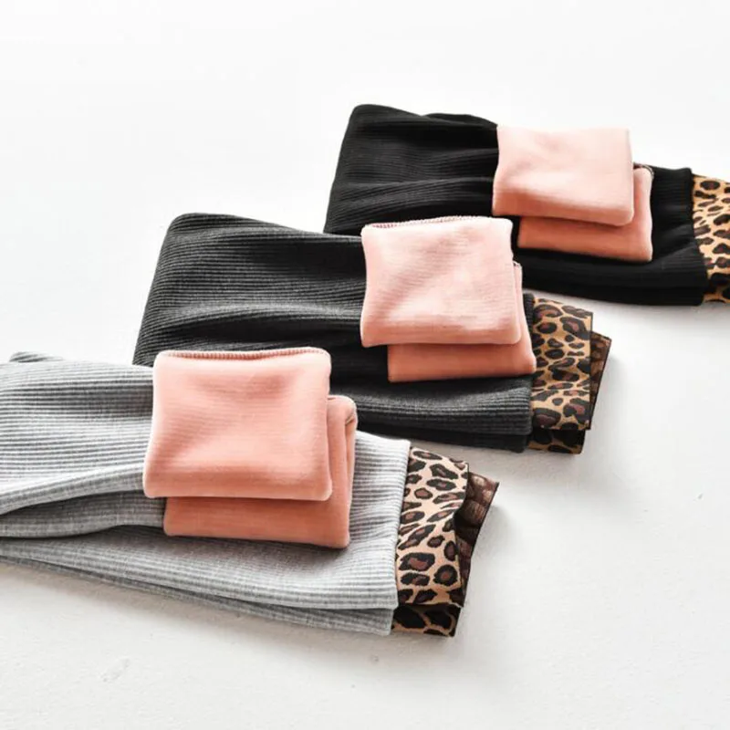 Leopard High Waist Warm Pants Autumn Winter Skinny Thick Velvet Fleece Leggings Women Trousers Pants For Women Leggings
