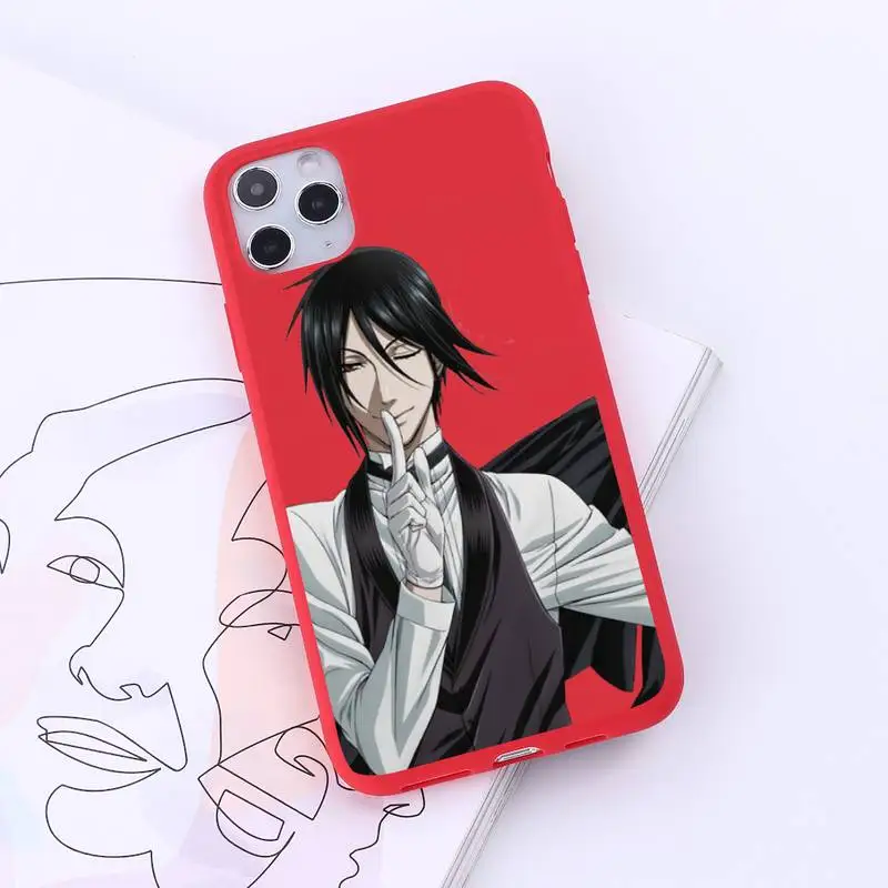 

Black Butler anime Phone Case Red Candy Color for iPhone 6 7 8 11 12 s mini pro X XS XR MAX Plus