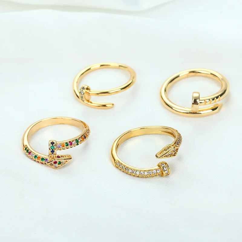 

Daihe Exquisite Screw Ring Women 18K Gold plated Adjustable Colorful Crystal Zircon Copper Rings For Women Gift Jewelry 2022