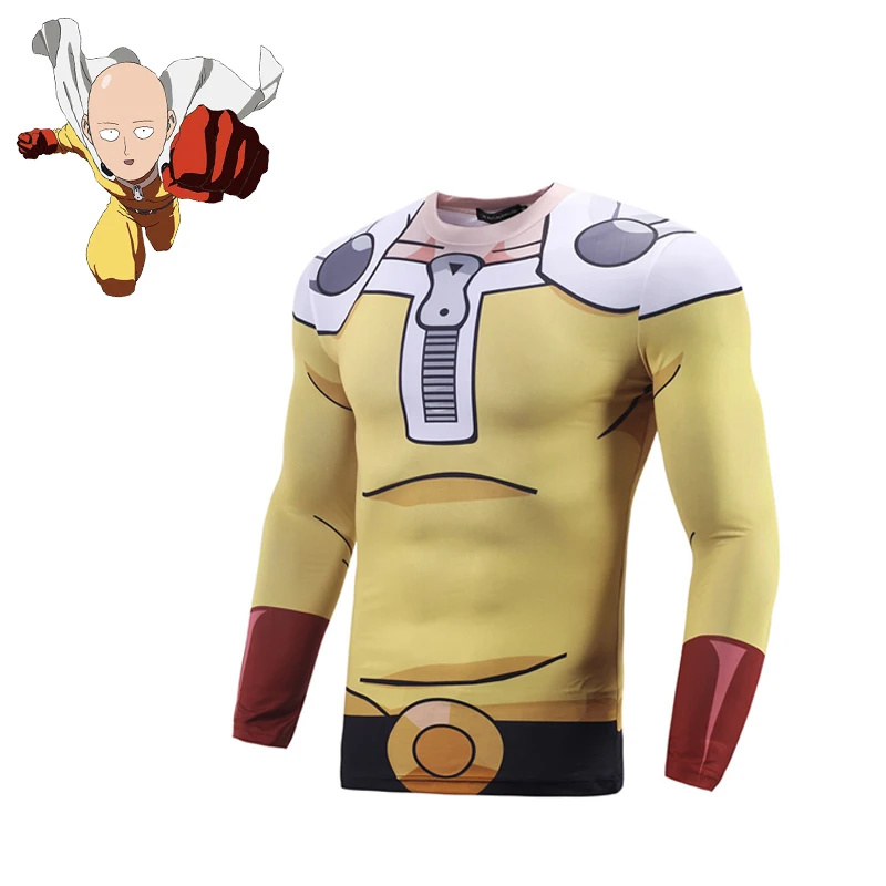 Короткая футболка с героями из японского аниме One Punch Man Косплэй костюм рукав