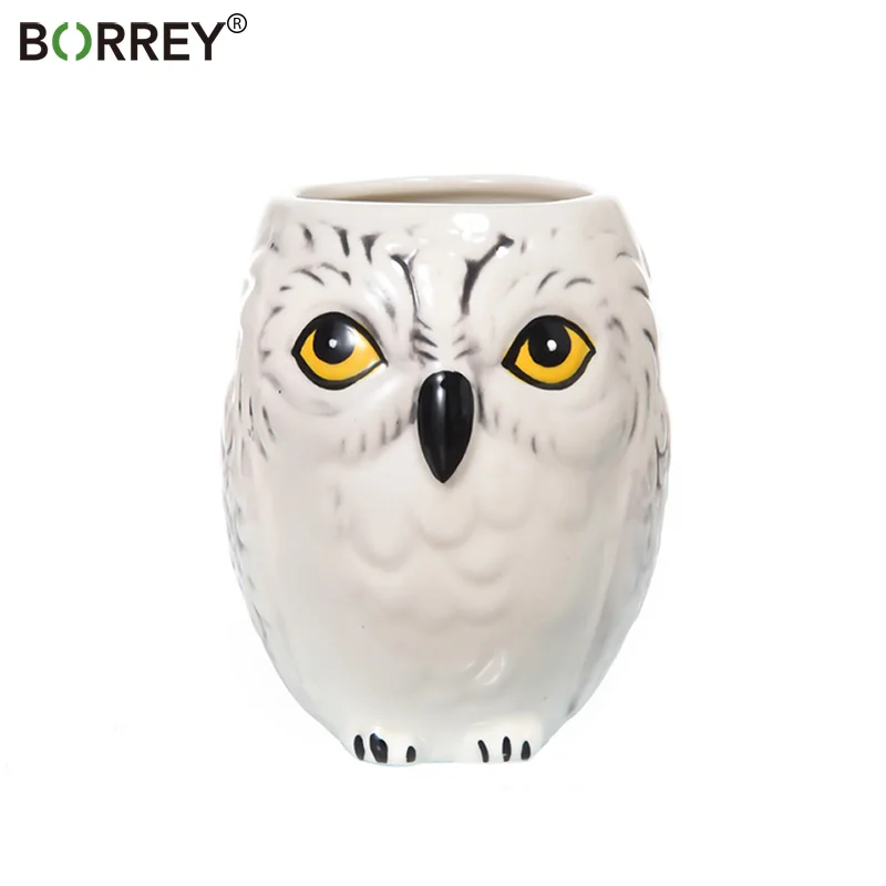 Милые кружки BORREY креативная 3D фотокерамическая кружка для молока Hedwig с совой