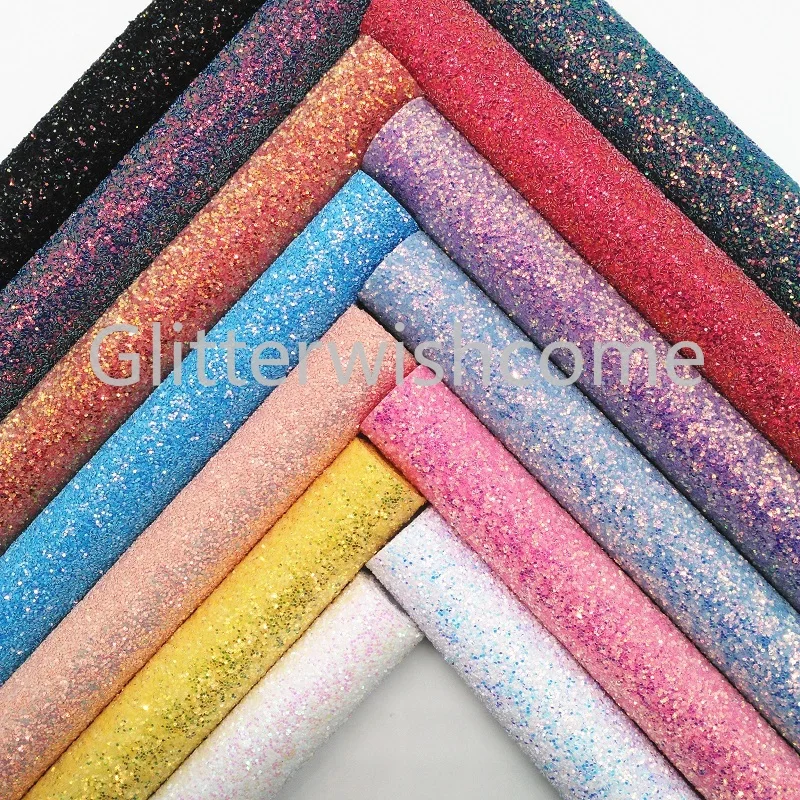 Искусственная кожа Glitterwishcome 21 х29 см Размер A4 крупная блестящая искусственная