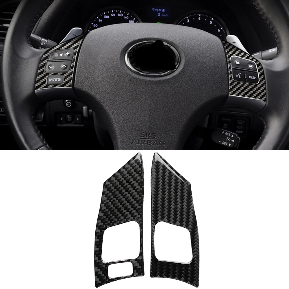

Steering Wheel Buttons Decoration Sticker Decal Cover Trim for Lexus IS IS250 300 350C 2006-2012 Car Accessories Carbon Fiber