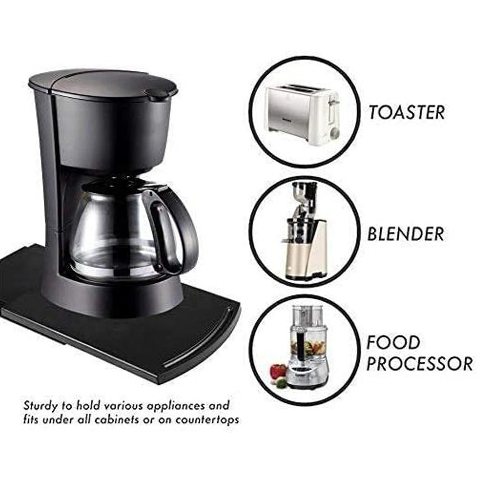 Stretchable Coffee Machine Mat Kitchen Sliding Tray For Toaster Blender | Дом и сад