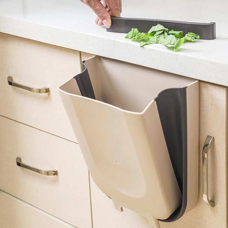 Складное мусорное ведро на дверь кухонного шкафа висящее для ванной комнаты