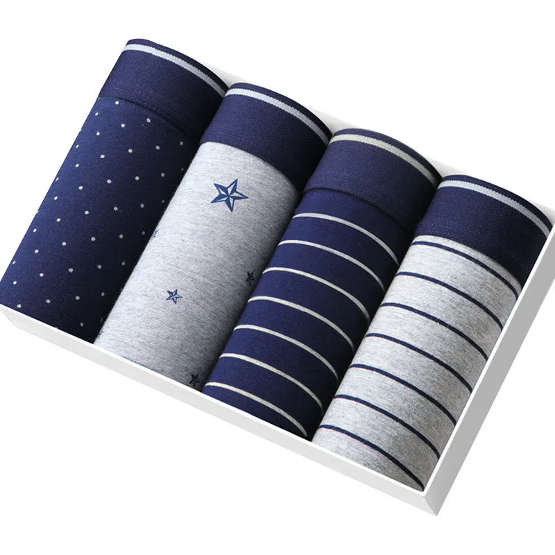 Трусы-боксеры мужские из бамбукового волокна 4 шт. | Мужская одежда