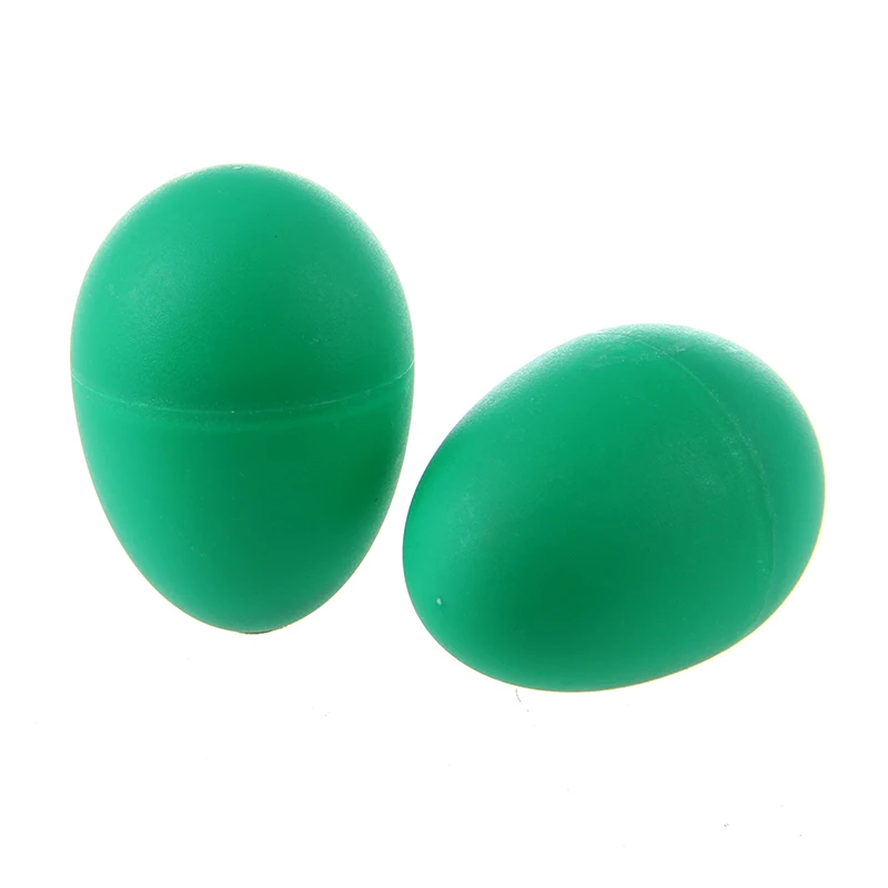 

2 Plastic Green Egg Maraca Rattles Shaker Percussion Kid Musical Toy