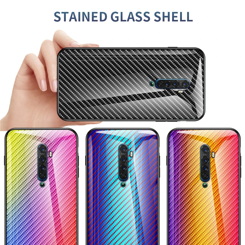 Чехол для OPPO Reno 2 чехол из углеродного волокна закаленного стекла OPPOReno2 PCKM00 мягкий