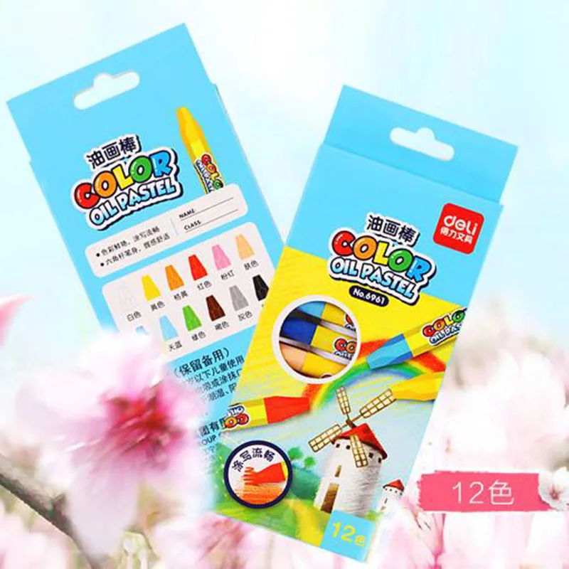 12 видов цветов восковой карандаш набор масляных пастельных карандашей рисование