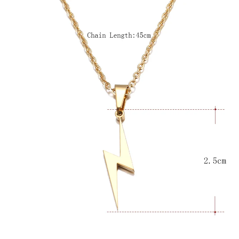 

DOTIFI Stainless Steel Necklace Hot Lightning Necklaces For Women Protection Pendants For Girlfriend Gifts Rose Gold Jewelry