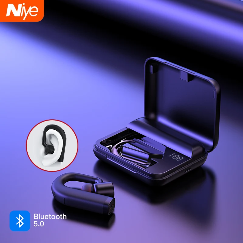 Niye Беспроводной Bluetooth наушники вкладыши TWS с Ушные крючки гарнитура наушников