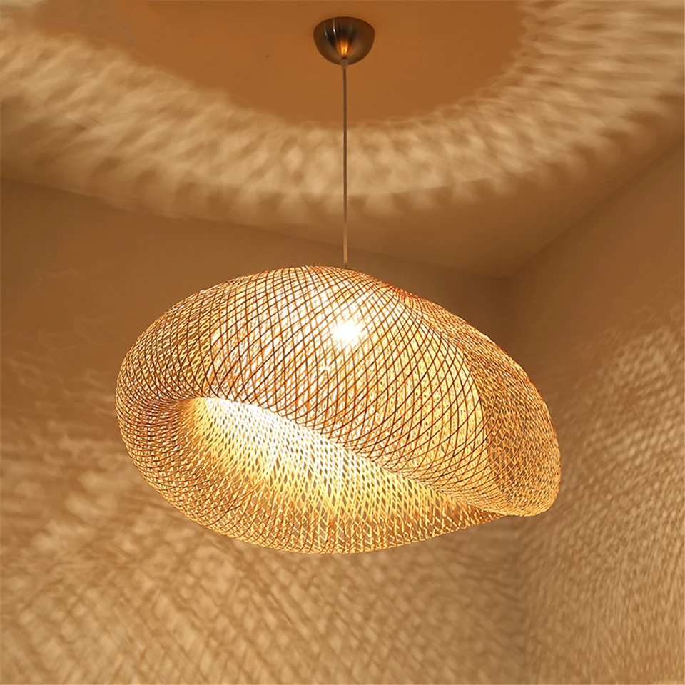 

Chinese Vintage Bamboo Led Pendant Lamp For Kitchen Decorate Dining Living Room Cafe Bar Indoor Decor Hanging Lighting Fixtures