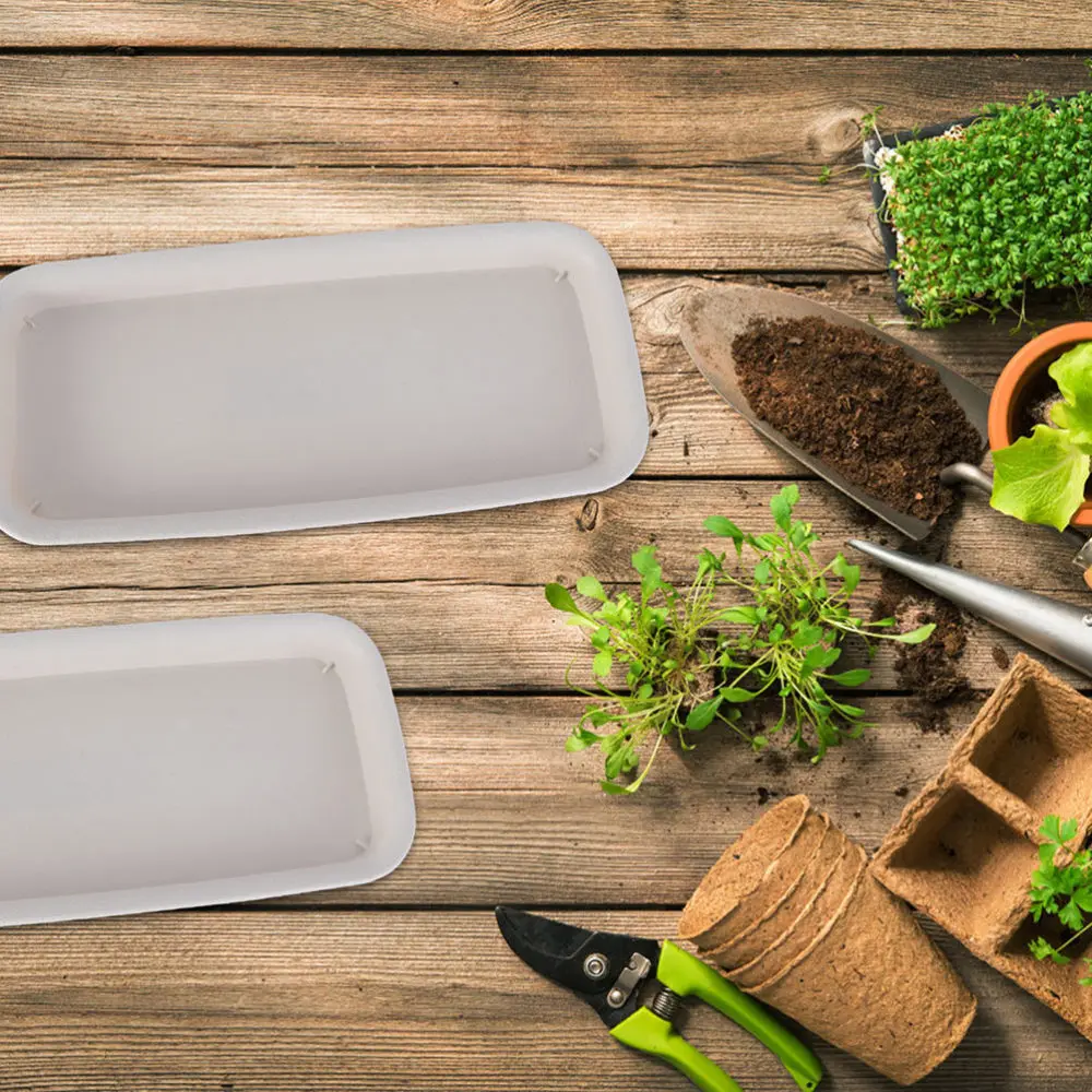 

4pcs Flowerpot Trays Rectangular Gardening Pot Trays Flowerpot Plates