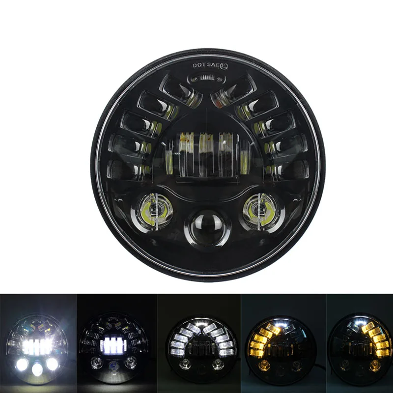 7 дюймов Круглая светодиодная фара для мотоцикла джипы автомобилей ГЛАЗА АНГЕЛА